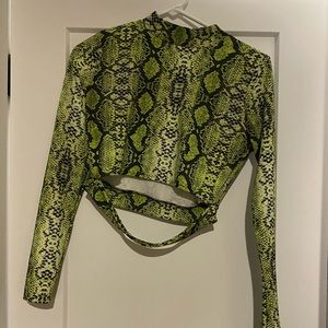 Like green snake skin crop top